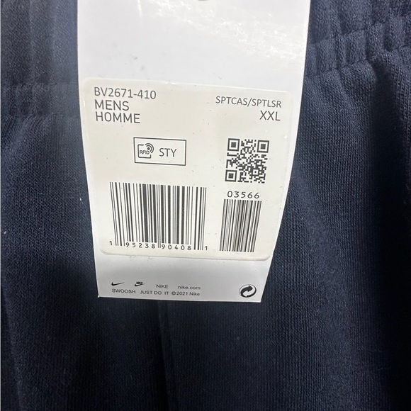 Nike Navy Blue Sweatpants Joggers with Tapered Leg and Elastic Cuffs NWT - Picture 3 of 7